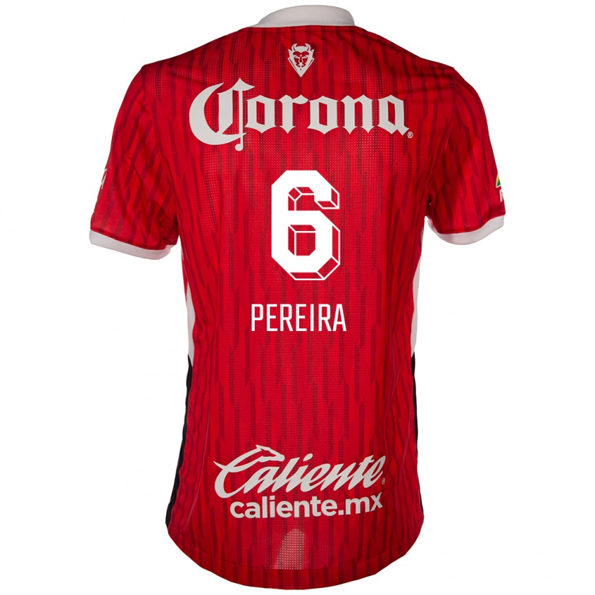 Criança Camisola Federico Pereira #6 Vermelho Branco Principal 2024/25 Camisa Brasil