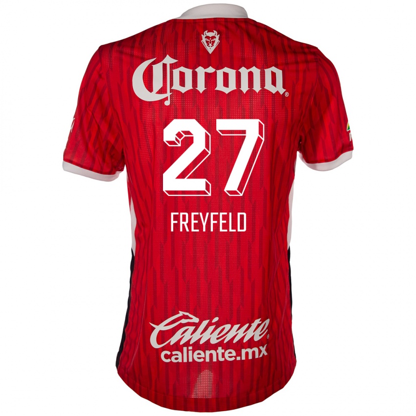 Criança Camisola Emiliano Freyfeld #27 Vermelho Branco Principal 2024/25 Camisa Brasil