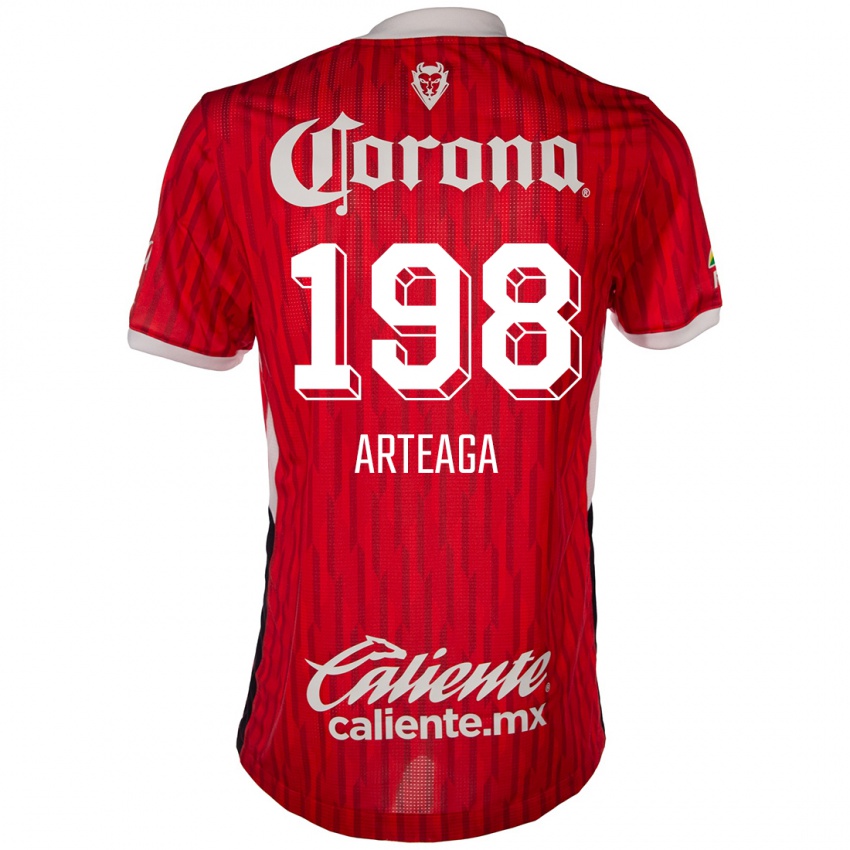 Criança Camisola Víctor Arteaga #198 Vermelho Branco Principal 2024/25 Camisa Brasil