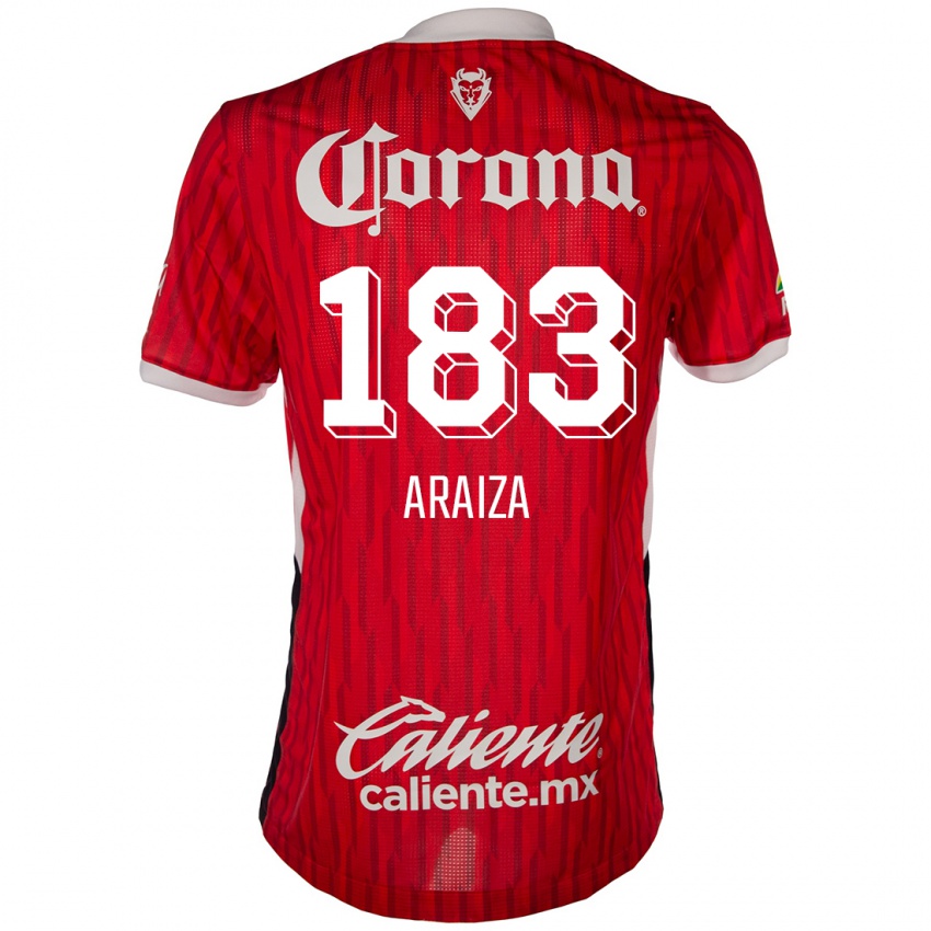 Criança Camisola Daniel Araiza #183 Vermelho Branco Principal 2024/25 Camisa Brasil