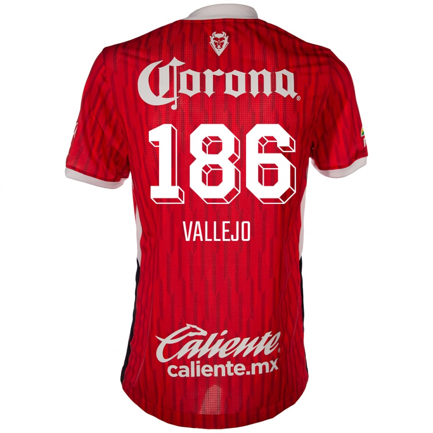 Criança Camisola Saúl Vallejo #186 Vermelho Branco Principal 2024/25 Camisa Brasil