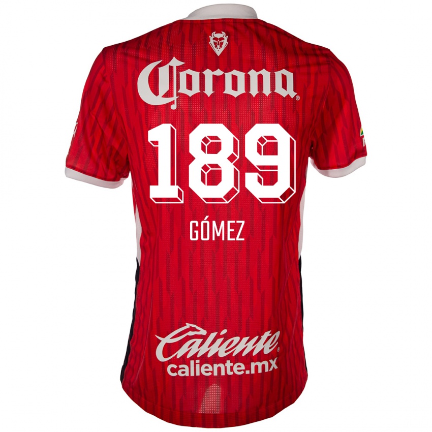 Criança Camisola Enrique Gómez #189 Vermelho Branco Principal 2024/25 Camisa Brasil