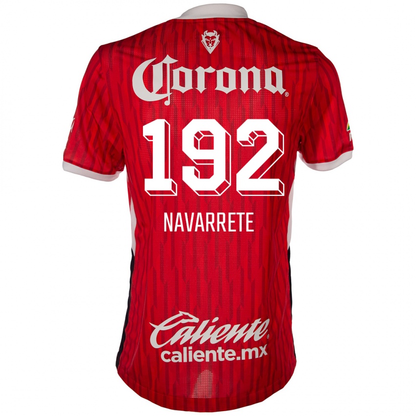 Criança Camisola Luis Navarrete #192 Vermelho Branco Principal 2024/25 Camisa Brasil