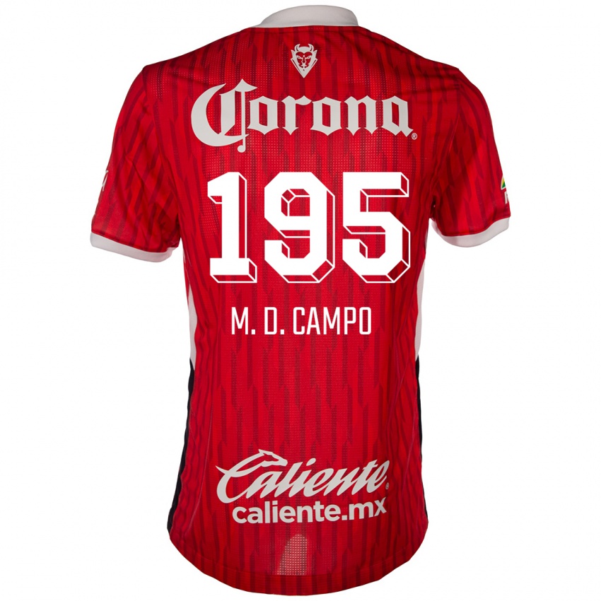 Criança Camisola Arturo Martín Del Campo #195 Vermelho Branco Principal 2024/25 Camisa Brasil