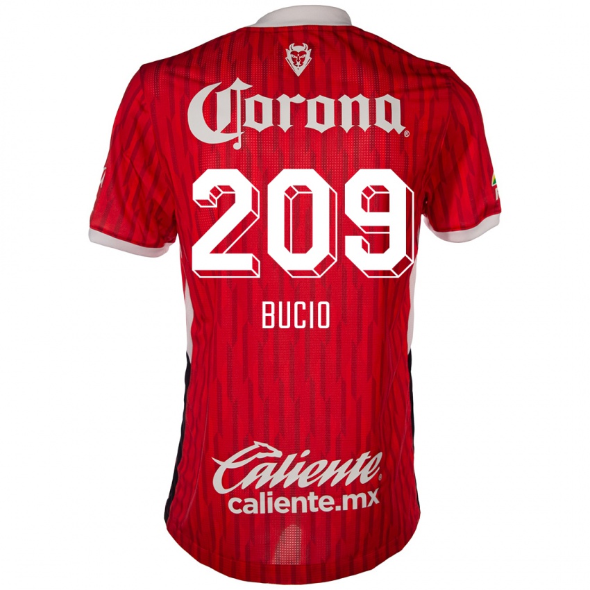 Criança Camisola Sebastián Bucio #209 Vermelho Branco Principal 2024/25 Camisa Brasil