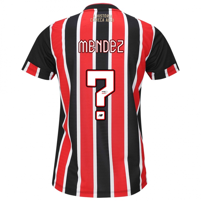 Criança Camisola Jhegson Méndez #0 Preto Vermelho Branco Alternativa 2024/25 Camisa Brasil