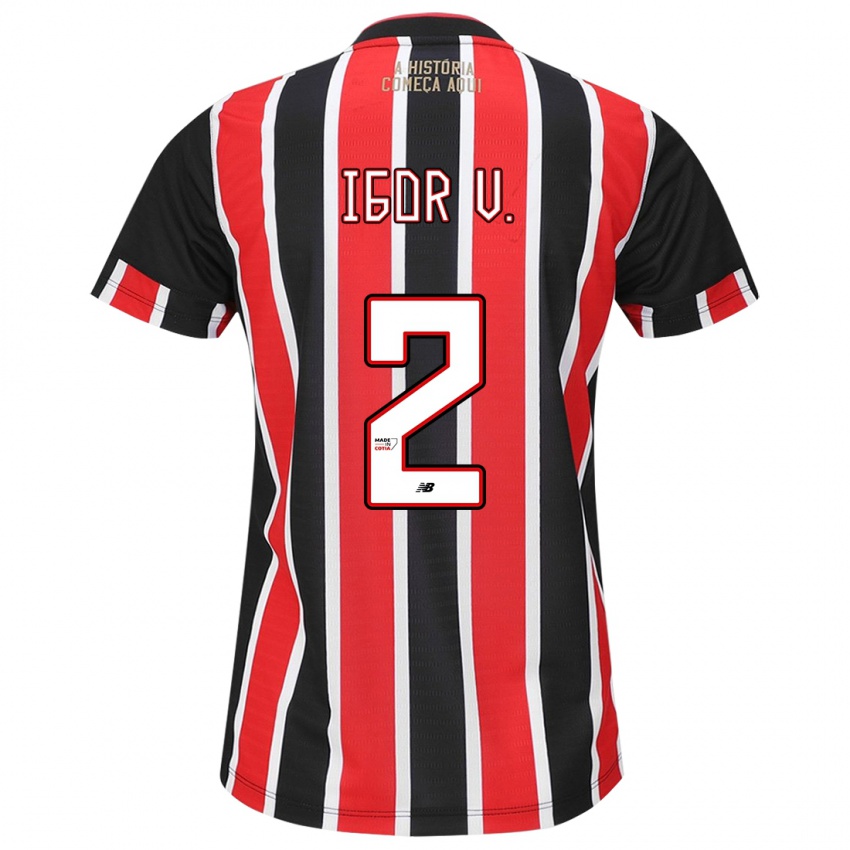 Criança Camisola Igor Vinicius #2 Preto Vermelho Branco Alternativa 2024/25 Camisa Brasil