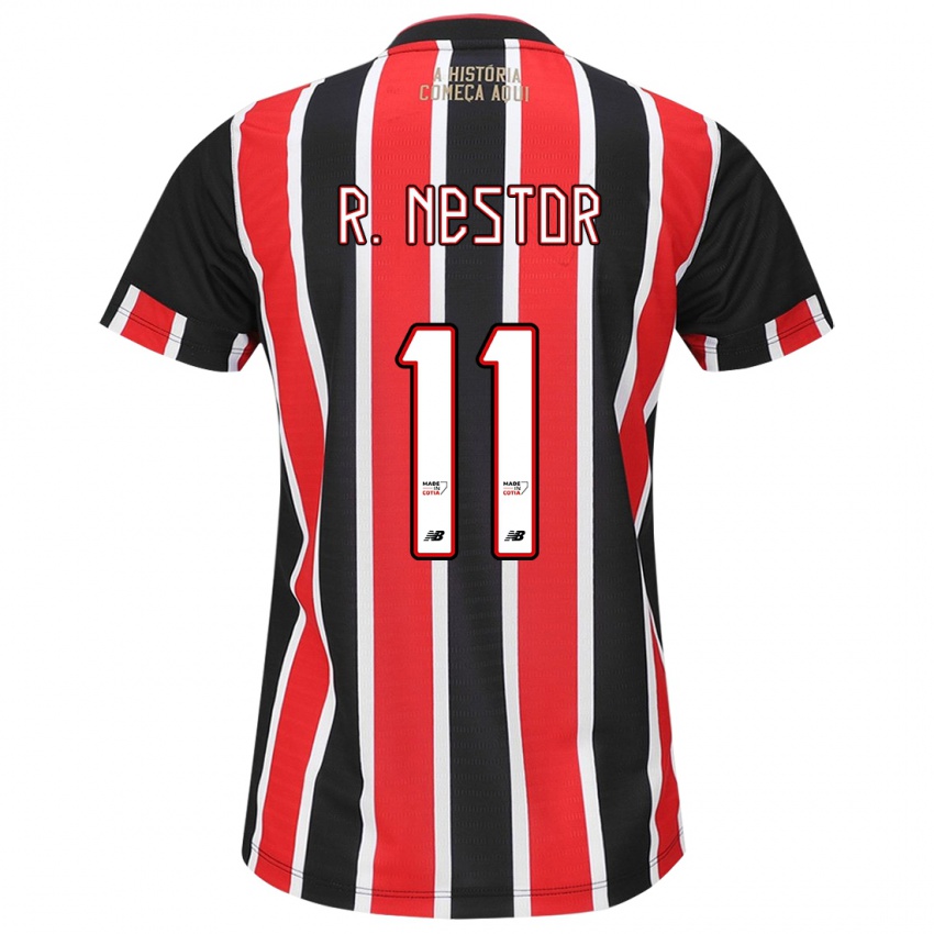 Criança Camisola Rodrigo Nestor #11 Preto Vermelho Branco Alternativa 2024/25 Camisa Brasil