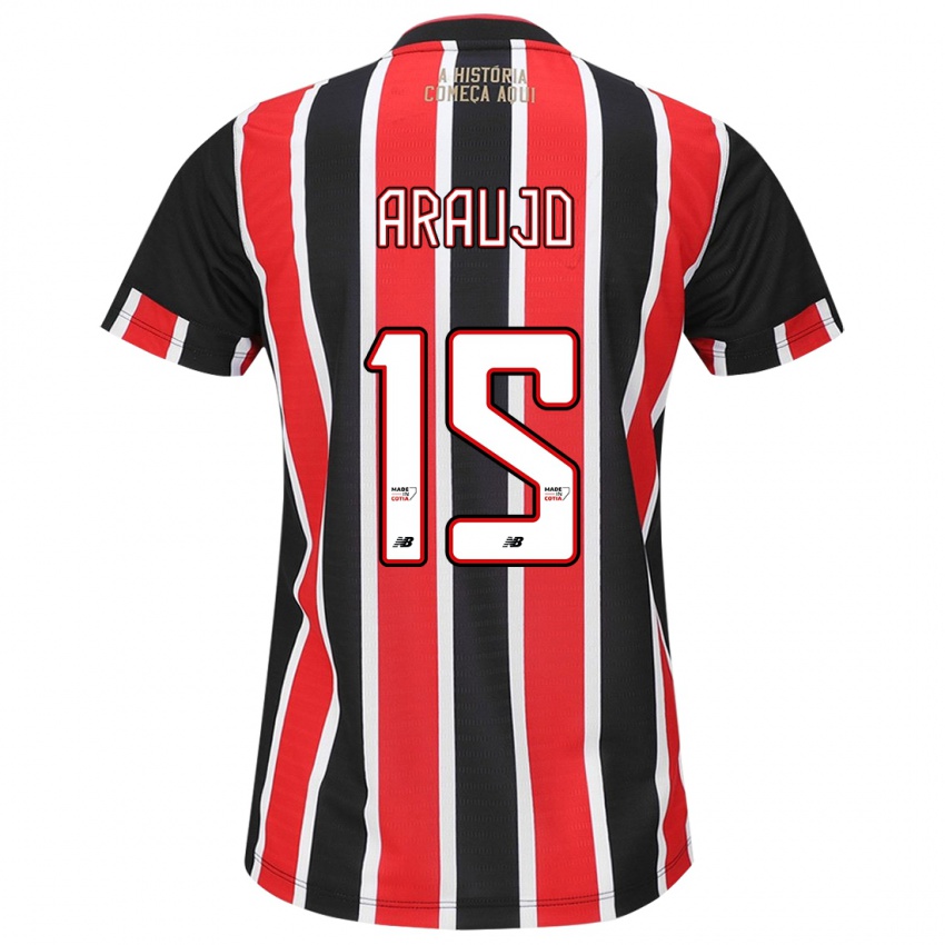 Criança Camisola Michel Araújo #15 Preto Vermelho Branco Alternativa 2024/25 Camisa Brasil