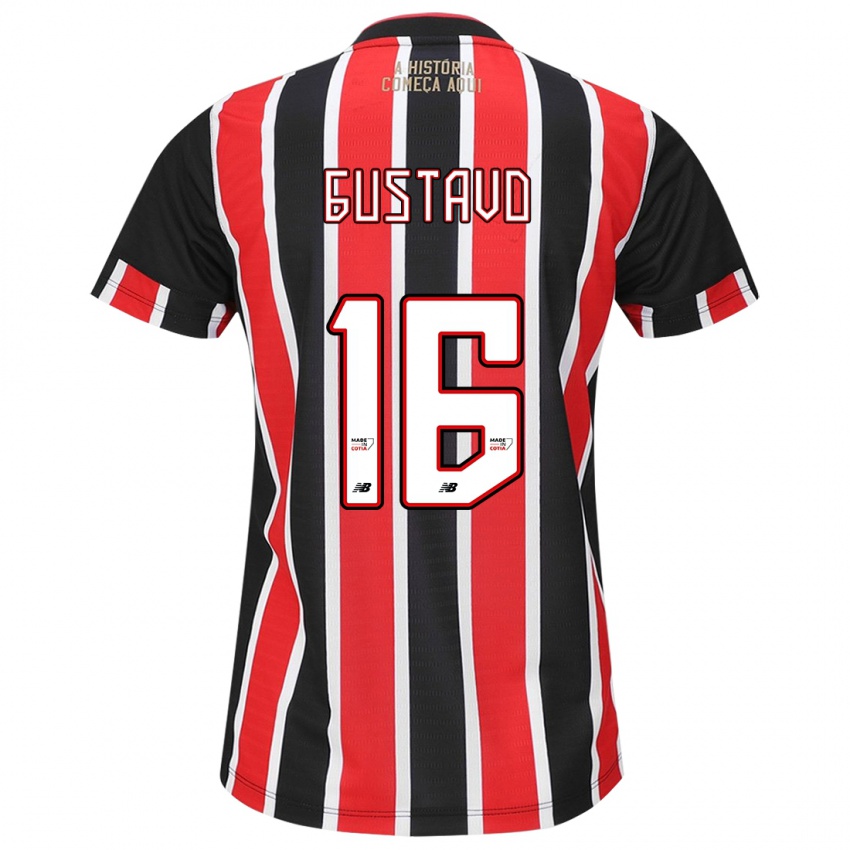 Criança Camisola Luiz Gustavo #16 Preto Vermelho Branco Alternativa 2024/25 Camisa Brasil