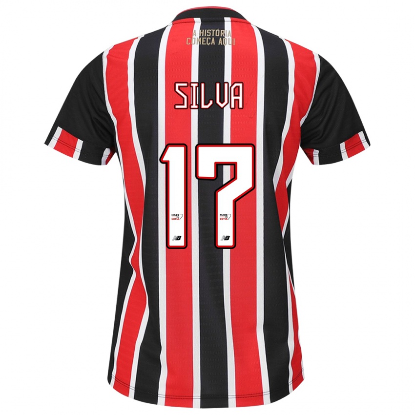 Criança Camisola André Silva #17 Preto Vermelho Branco Alternativa 2024/25 Camisa Brasil