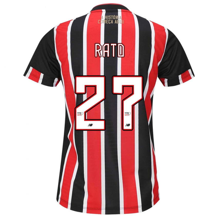 Criança Camisola Wellington Rato #27 Preto Vermelho Branco Alternativa 2024/25 Camisa Brasil