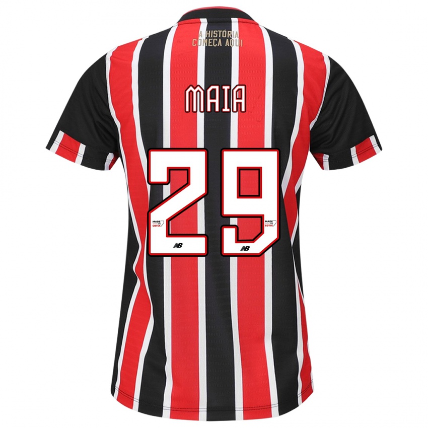 Criança Camisola Pablo Maia #29 Preto Vermelho Branco Alternativa 2024/25 Camisa Brasil