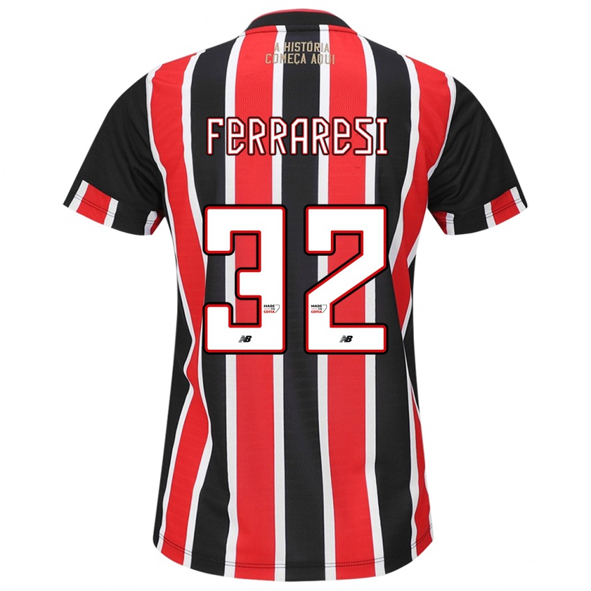 Criança Camisola Nahuel Ferraresi #32 Preto Vermelho Branco Alternativa 2024/25 Camisa Brasil