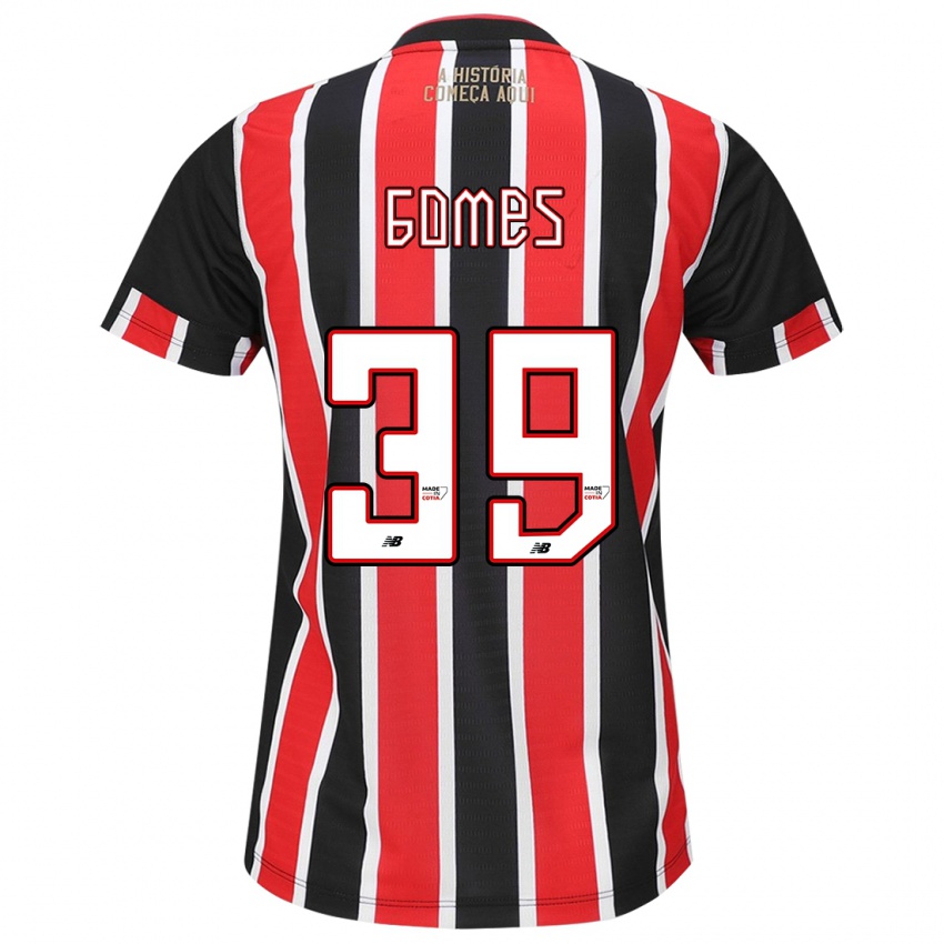 Criança Camisola William Gomes #39 Preto Vermelho Branco Alternativa 2024/25 Camisa Brasil