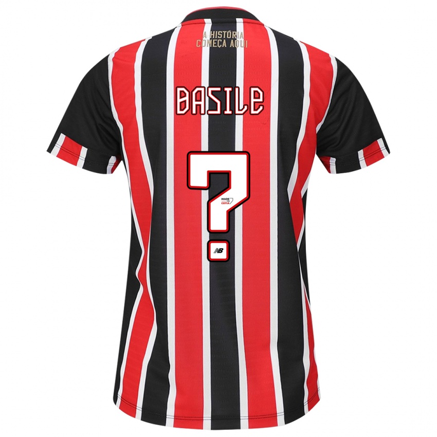 Criança Camisola Basile #0 Preto Vermelho Branco Alternativa 2024/25 Camisa Brasil