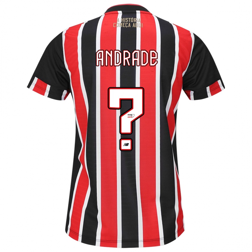 Criança Camisola Pedro Andrade #0 Preto Vermelho Branco Alternativa 2024/25 Camisa Brasil