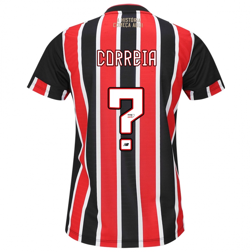 Criança Camisola Arthur Correia #0 Preto Vermelho Branco Alternativa 2024/25 Camisa Brasil