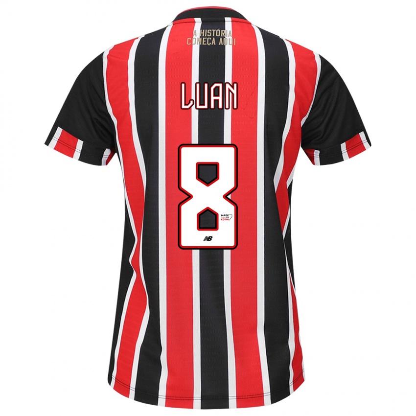 Criança Camisola Luan #8 Preto Vermelho Branco Alternativa 2024/25 Camisa Brasil