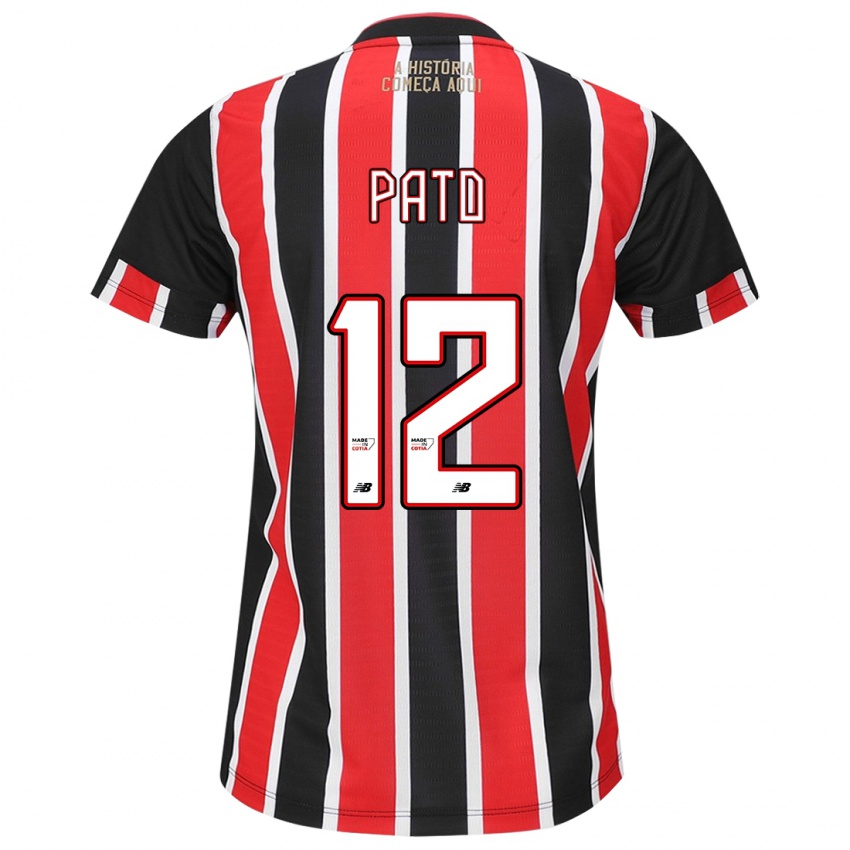 Criança Camisola Alexandre Pato #12 Preto Vermelho Branco Alternativa 2024/25 Camisa Brasil