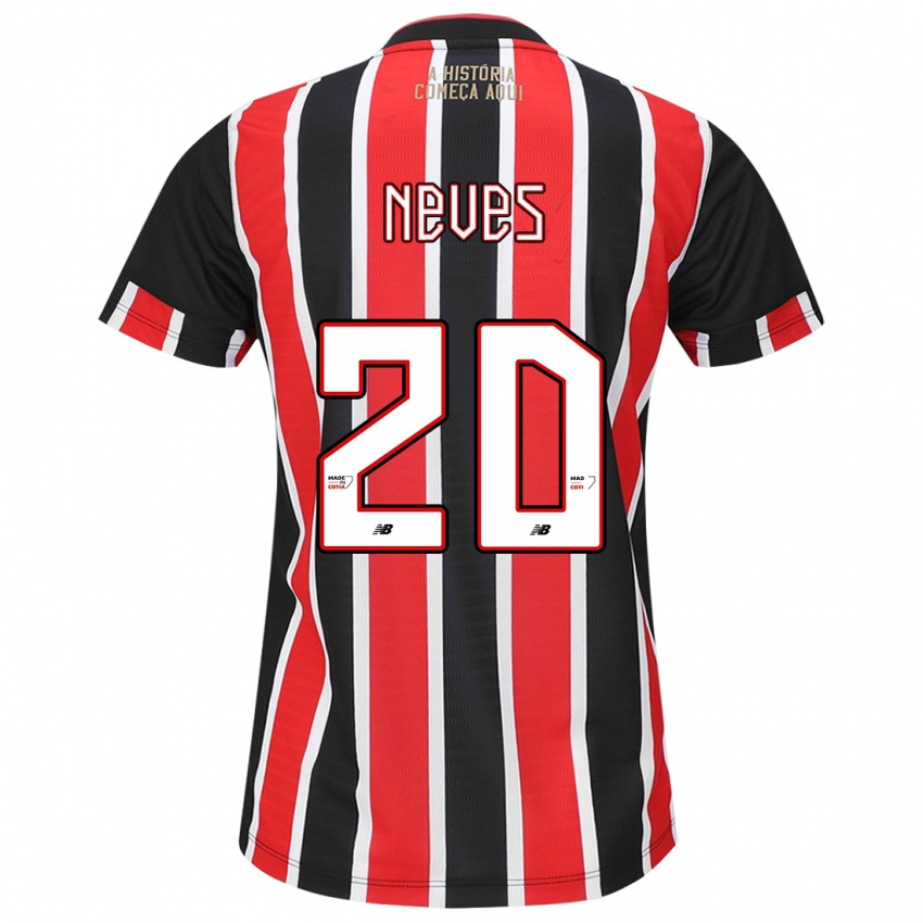 Criança Camisola Gabriel Neves #20 Preto Vermelho Branco Alternativa 2024/25 Camisa Brasil