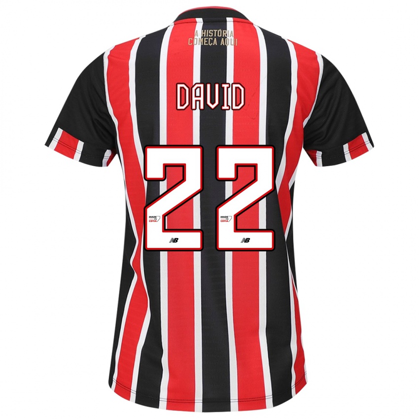 Criança Camisola David #22 Preto Vermelho Branco Alternativa 2024/25 Camisa Brasil