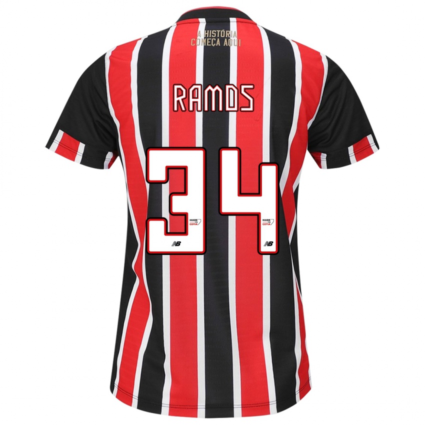 Criança Camisola Raí Ramos #34 Preto Vermelho Branco Alternativa 2024/25 Camisa Brasil