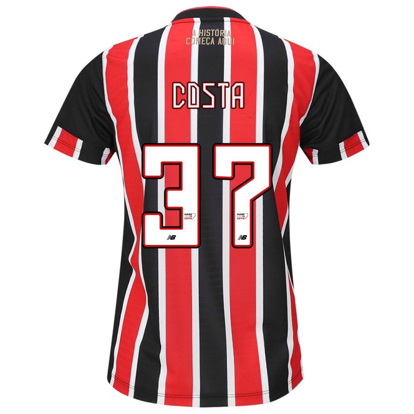 Criança Camisola Talles Costa #37 Preto Vermelho Branco Alternativa 2024/25 Camisa Brasil