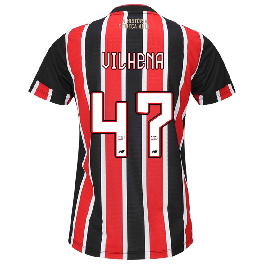 Criança Camisola Pedro Vilhena #47 Preto Vermelho Branco Alternativa 2024/25 Camisa Brasil