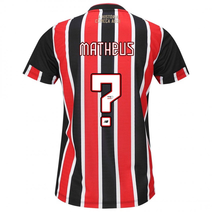 Criança Camisola Guilherme Matheus #0 Preto Vermelho Branco Alternativa 2024/25 Camisa Brasil