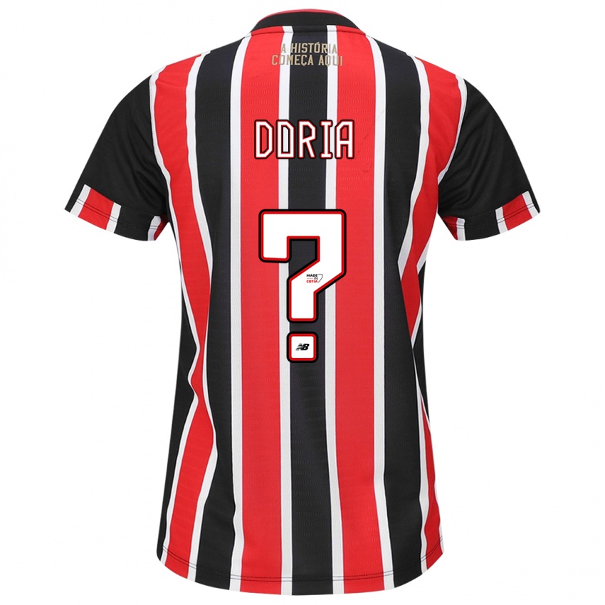 Criança Camisola Arthur Doria #0 Preto Vermelho Branco Alternativa 2024/25 Camisa Brasil