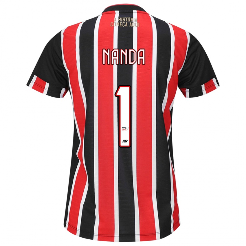 Criança Camisola Nanda #1 Preto Vermelho Branco Alternativa 2024/25 Camisa Brasil