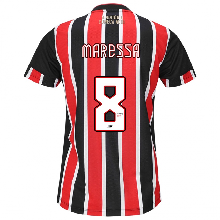 Criança Camisola Maressa #8 Preto Vermelho Branco Alternativa 2024/25 Camisa Brasil