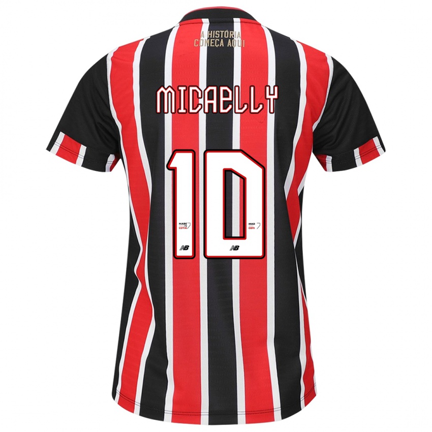 Criança Camisola Micaelly #10 Preto Vermelho Branco Alternativa 2024/25 Camisa Brasil