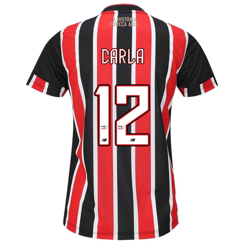 Criança Camisola Carla Maria Da Silva #12 Preto Vermelho Branco Alternativa 2024/25 Camisa Brasil