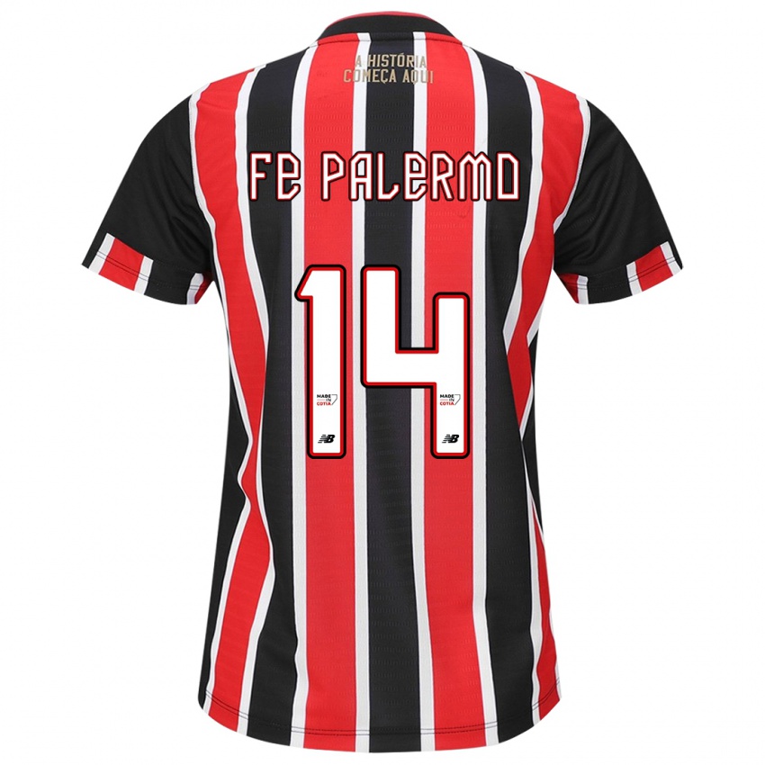 Criança Camisola Fe Palermo #14 Preto Vermelho Branco Alternativa 2024/25 Camisa Brasil