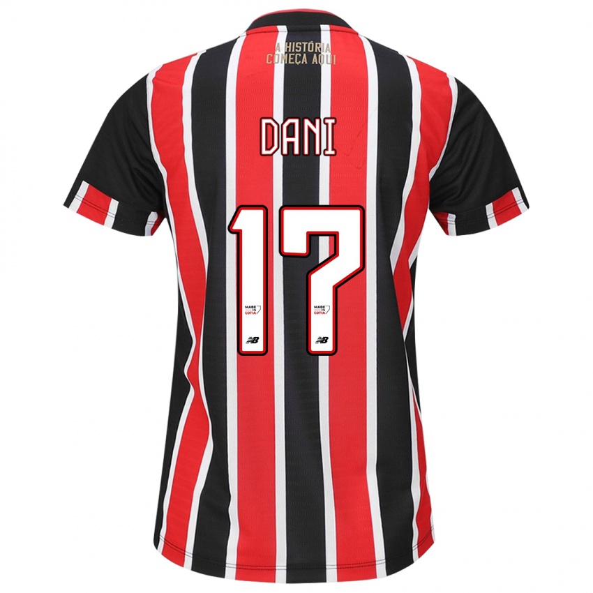 Criança Camisola Dani #17 Preto Vermelho Branco Alternativa 2024/25 Camisa Brasil