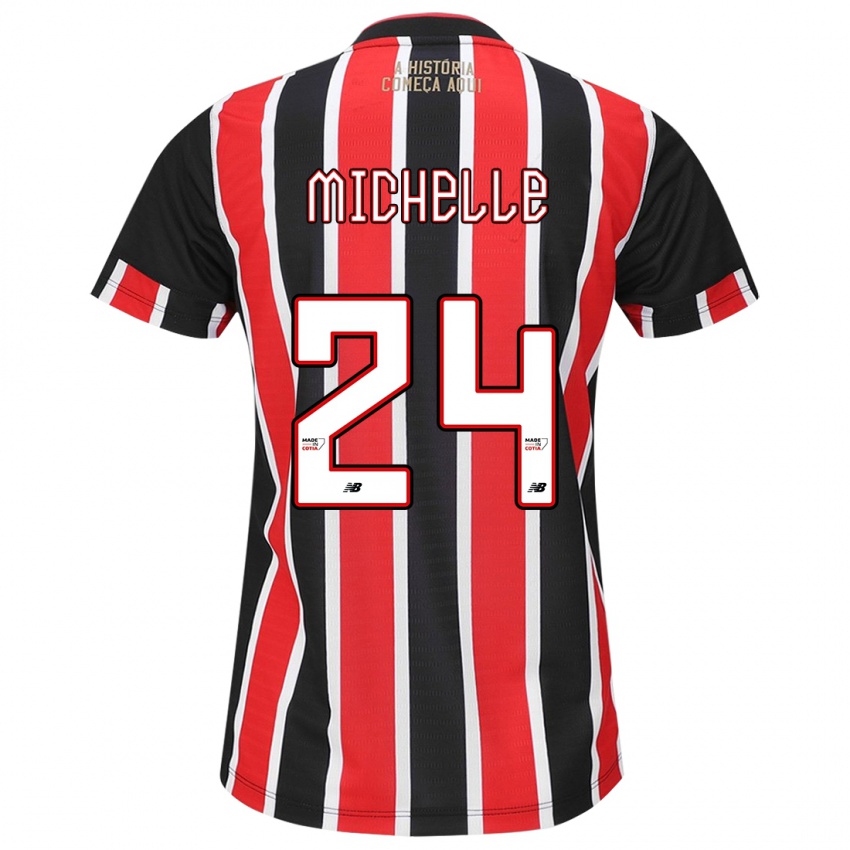 Criança Camisola Michelle #24 Preto Vermelho Branco Alternativa 2024/25 Camisa Brasil