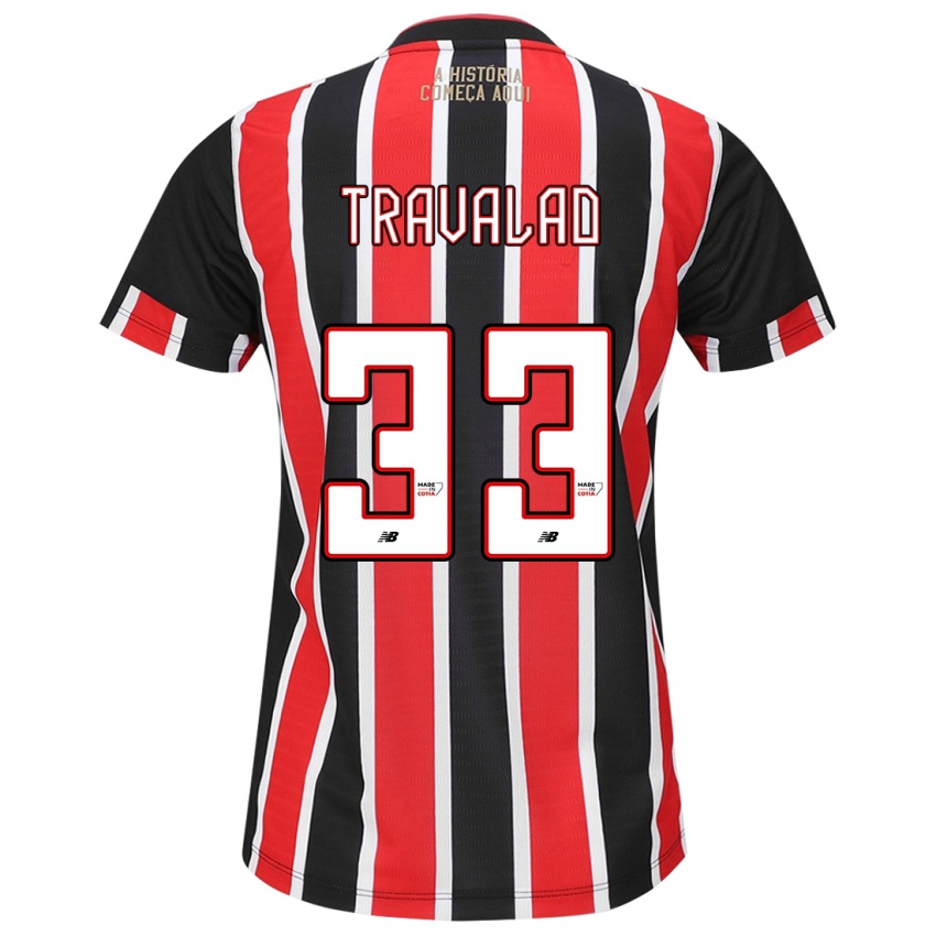 Criança Camisola Rafa Travalão #33 Preto Vermelho Branco Alternativa 2024/25 Camisa Brasil