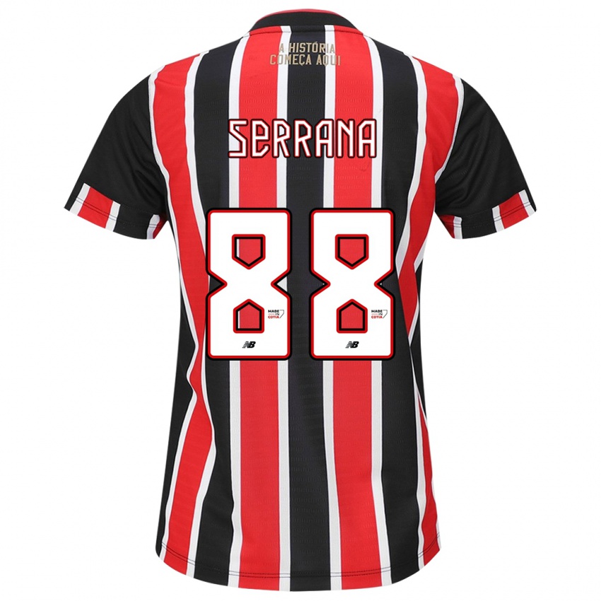 Criança Camisola Serrana #88 Preto Vermelho Branco Alternativa 2024/25 Camisa Brasil