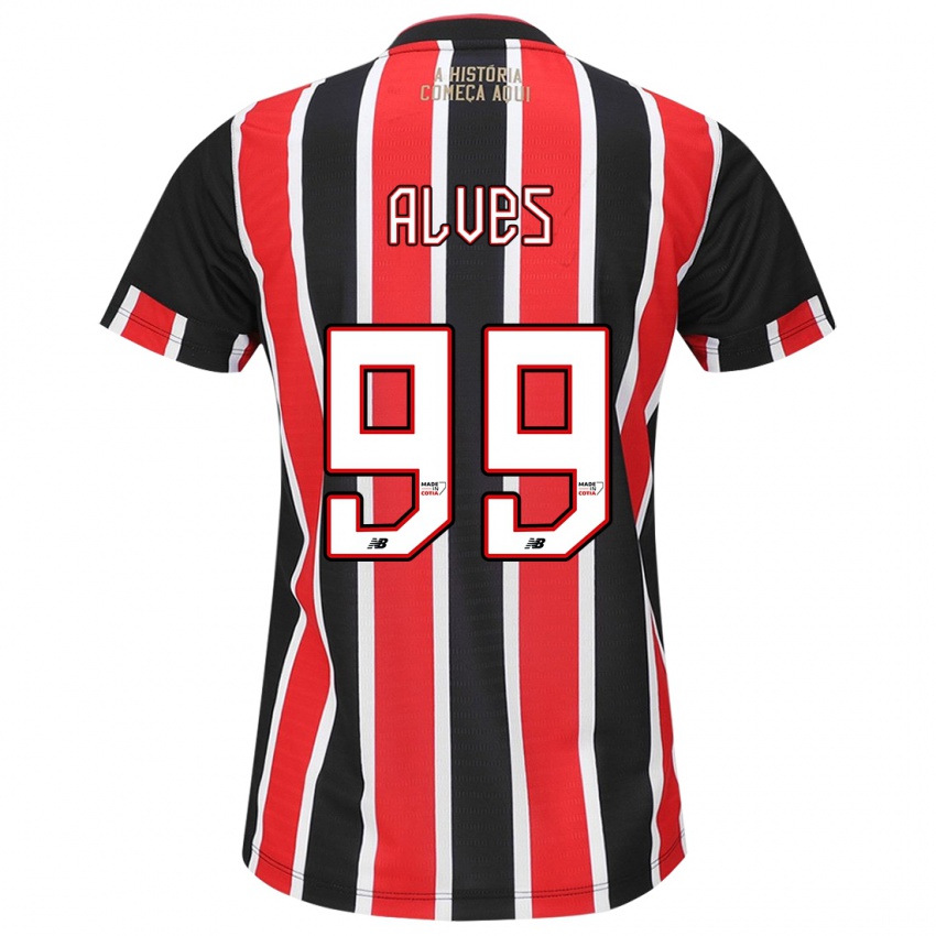 Criança Camisola Letícia Alves #99 Preto Vermelho Branco Alternativa 2024/25 Camisa Brasil