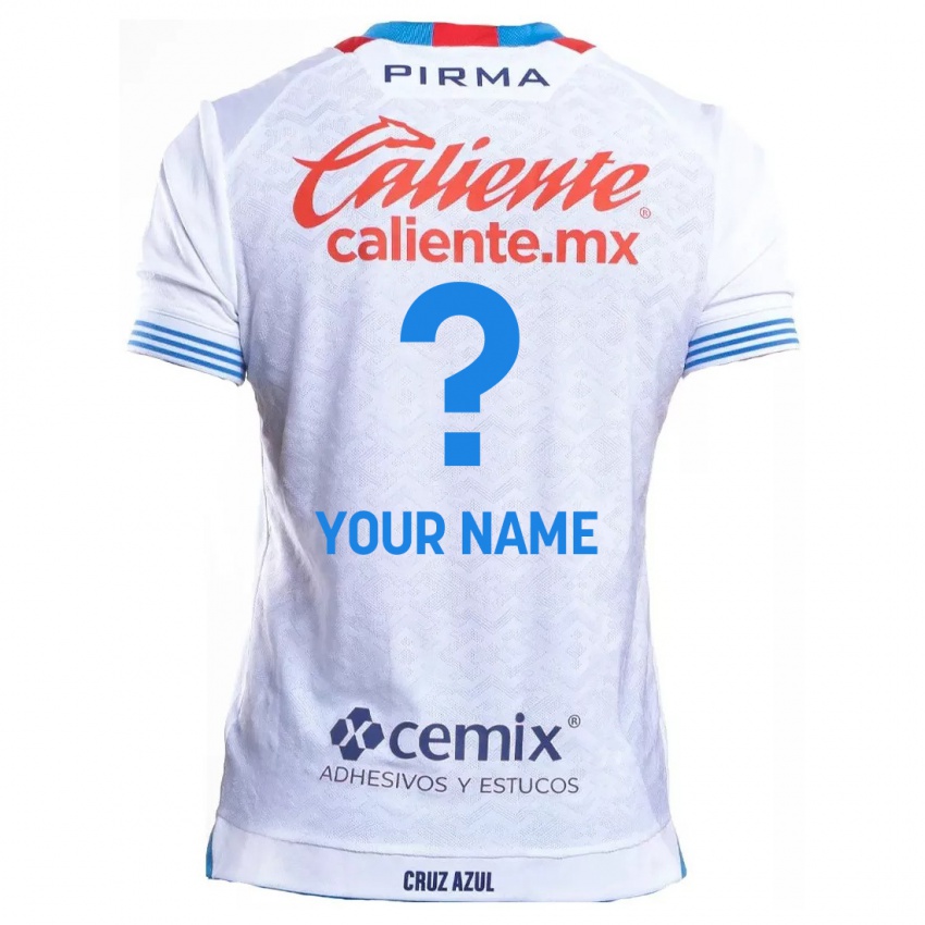 Criança Camisola Seu Nome #0 Branco Azul Alternativa 2024/25 Camisa Brasil