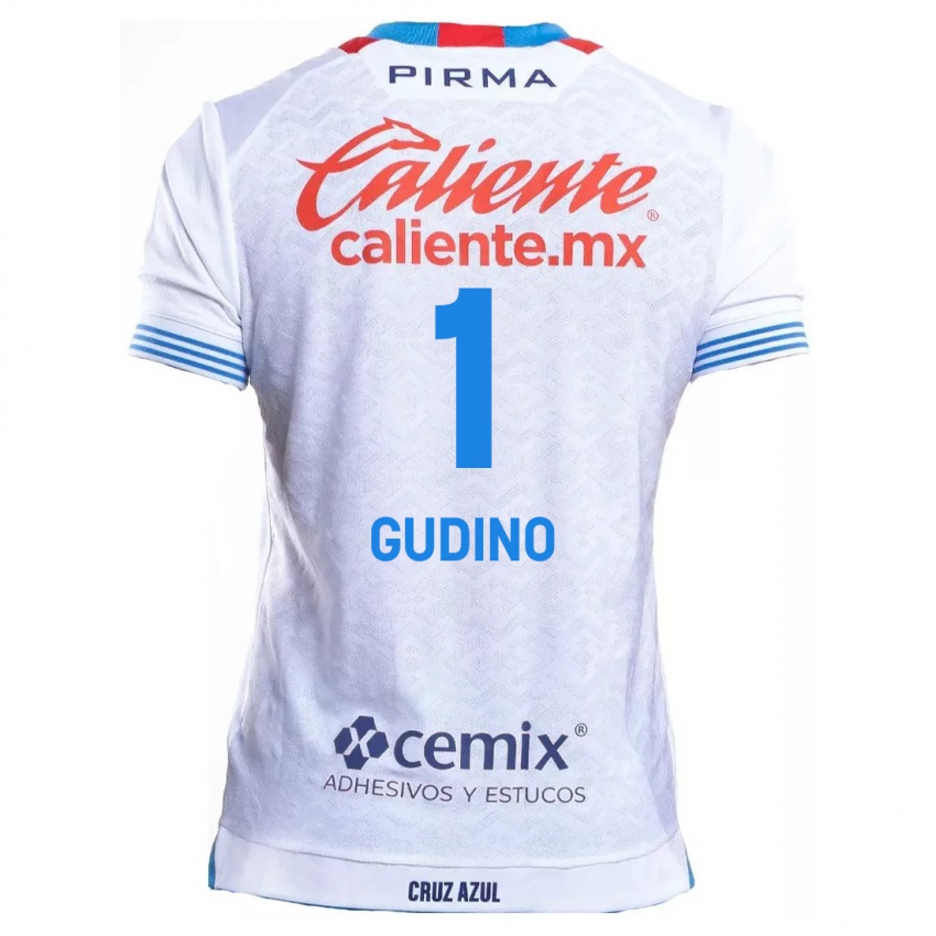 Criança Camisola Andres Gudino #1 Branco Azul Alternativa 2024/25 Camisa Brasil