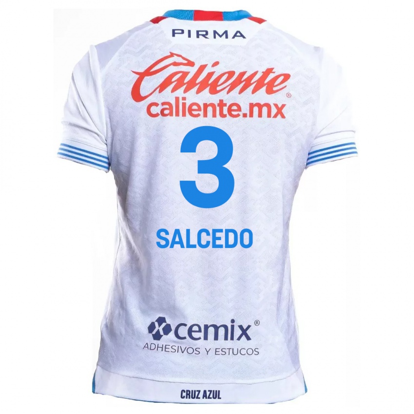 Criança Camisola Carlos Salcedo #3 Branco Azul Alternativa 2024/25 Camisa Brasil