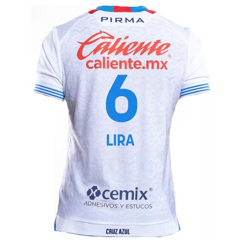 Criança Camisola Érik Lira #6 Branco Azul Alternativa 2024/25 Camisa Brasil