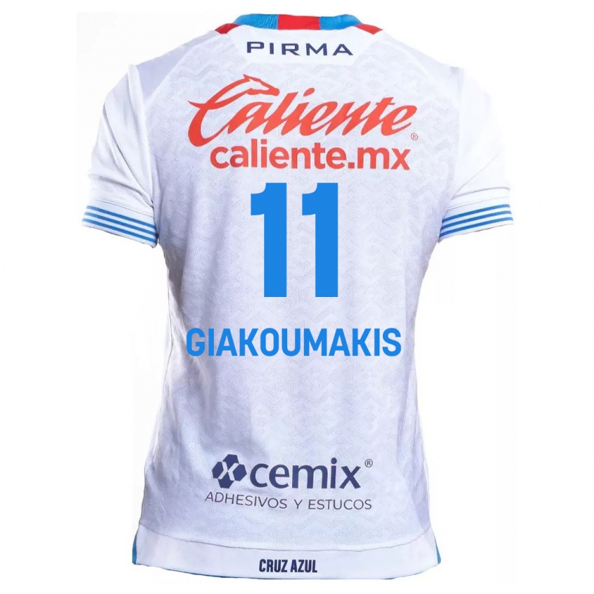 Criança Camisola Georgios Giakoumakis #11 Branco Azul Alternativa 2024/25 Camisa Brasil