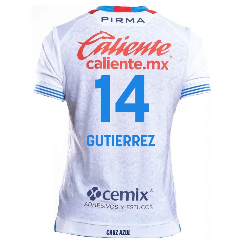 Criança Camisola Alexis Gutierrez #14 Branco Azul Alternativa 2024/25 Camisa Brasil