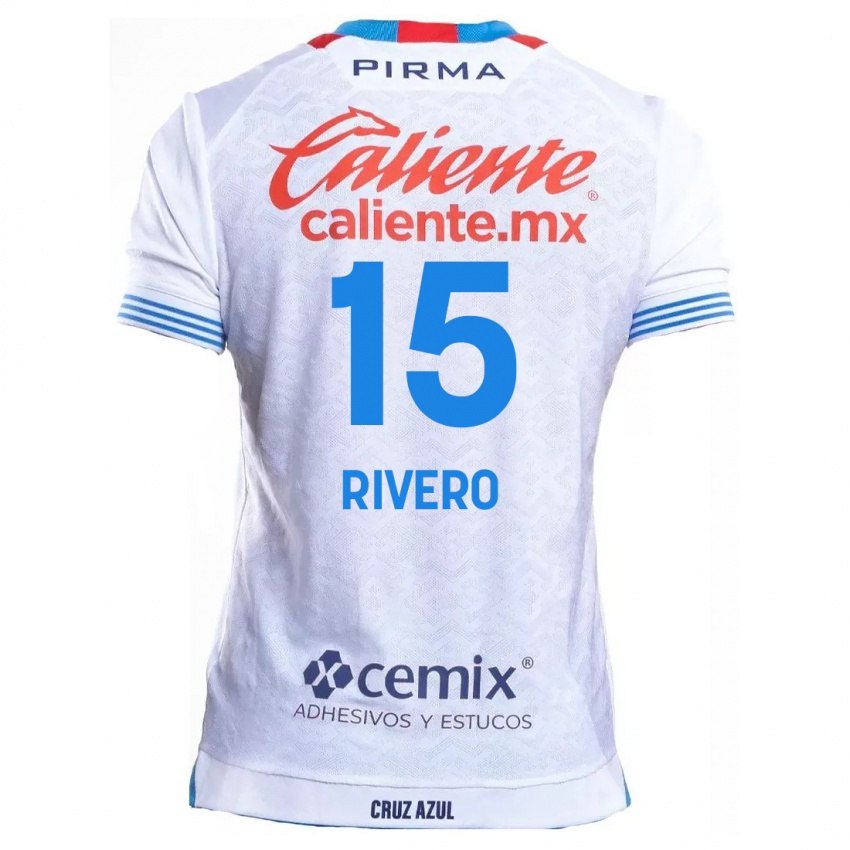 Criança Camisola Ignacio Rivero #15 Branco Azul Alternativa 2024/25 Camisa Brasil