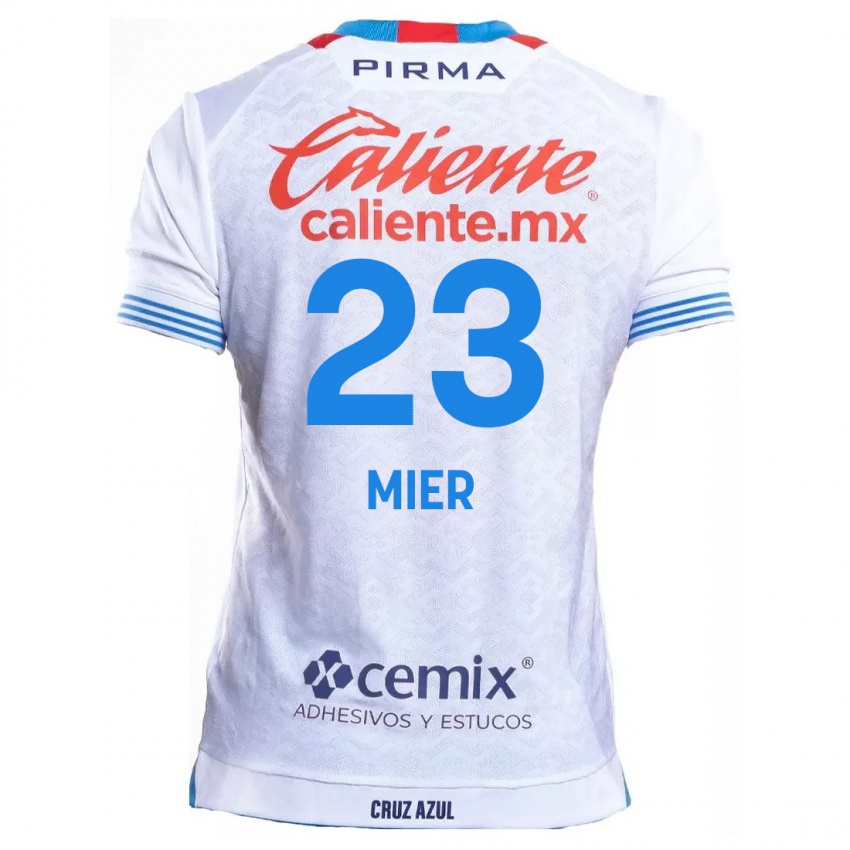 Criança Camisola Kevin Mier #23 Branco Azul Alternativa 2024/25 Camisa Brasil