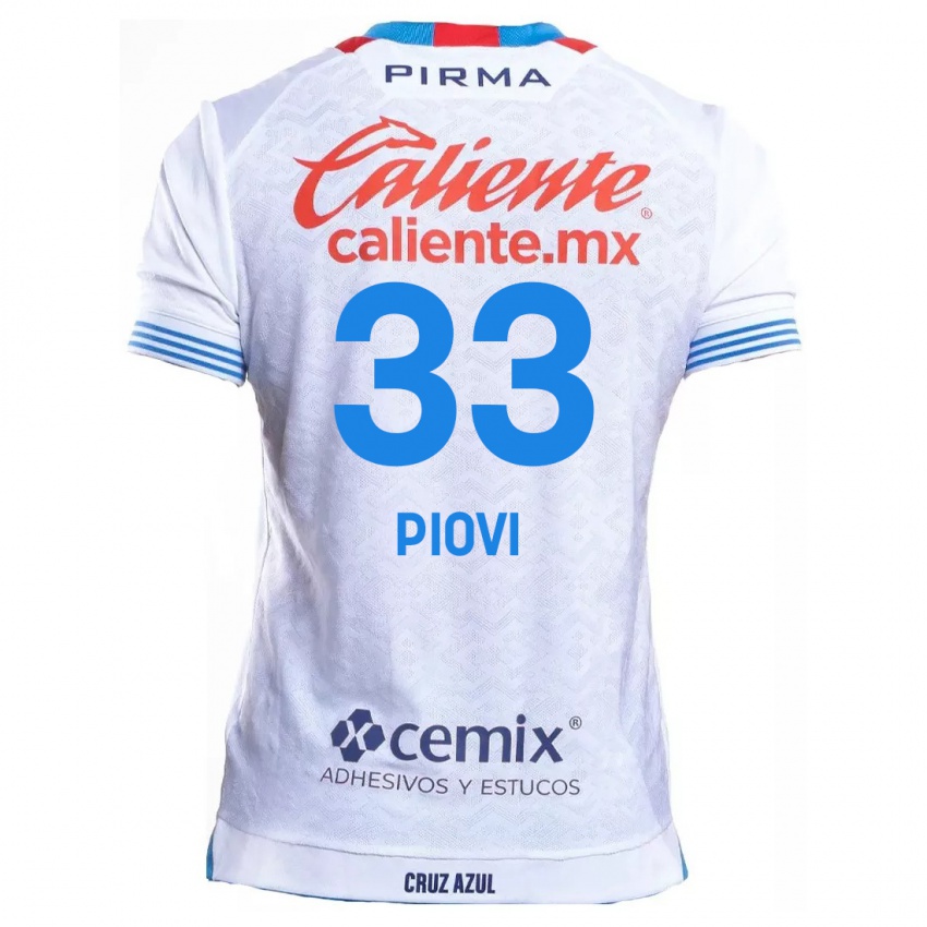 Criança Camisola Gonzalo Piovi #33 Branco Azul Alternativa 2024/25 Camisa Brasil